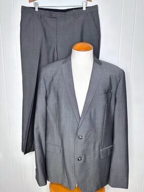 Sand Copenhagen Wool MOHAIR Gray SUIT - Vitale Barberis EU 56 US 46R SLIM 39x29